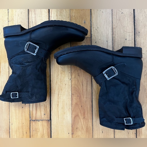 Frye Veronica Black Leather Short Slouch Boots, Size 10 - Picture 3 of 16